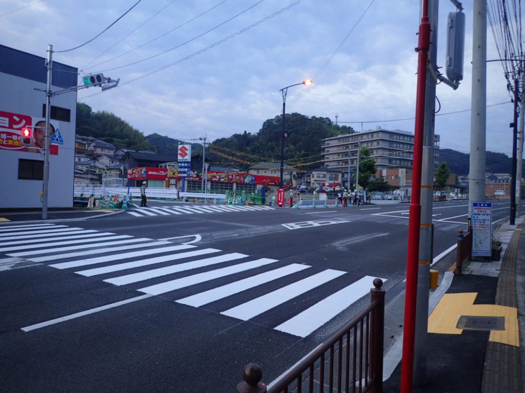 仮設道路への切替後