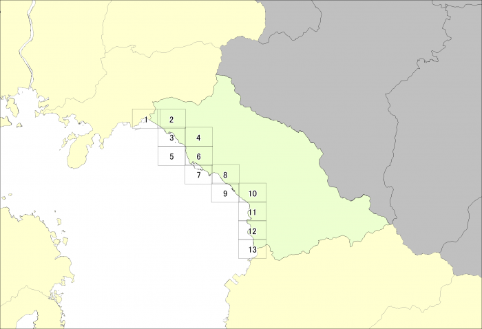 津波災害警戒区域図郭(東彼杵町)
